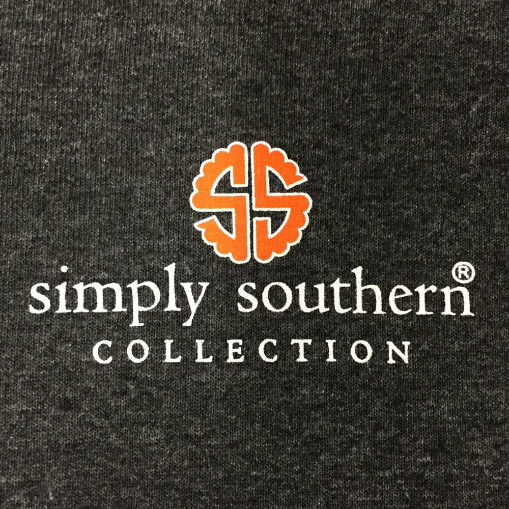 Simply Southern Womens Medium Football Dog Long‎ Sleeve Graphic T-Shirt Grey SS - Picture 3 of 12